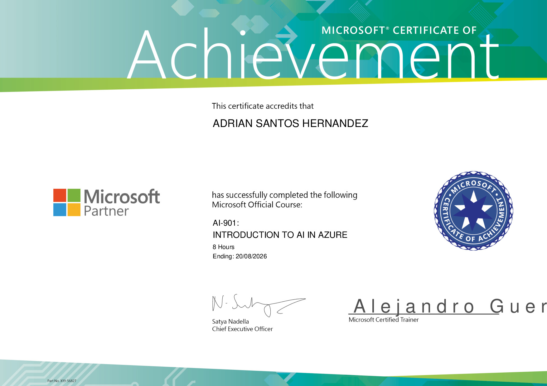 Vista previa del certificado de Adrian Santos Hernández